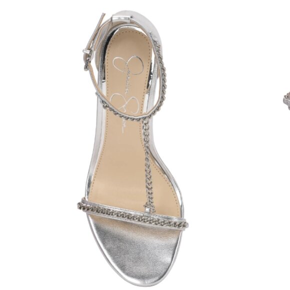 NEW JESSICA SIMPSON Silver Quiven High Heel Sandals 253 - Picture 4 of 10